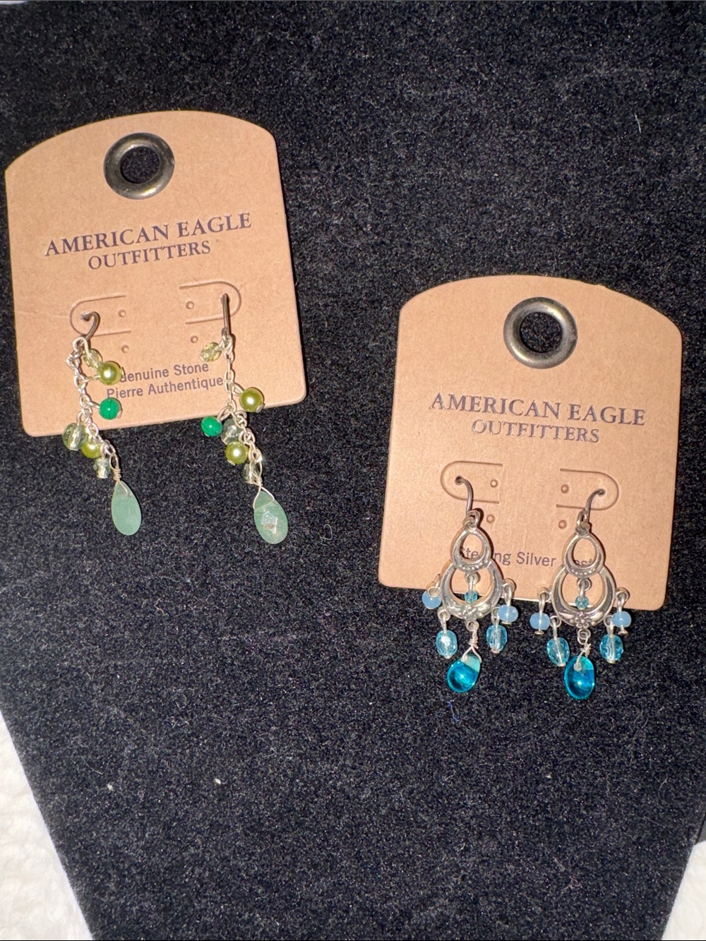 American Eagle Outfitters Green and Blue Dangle Earrings Set new